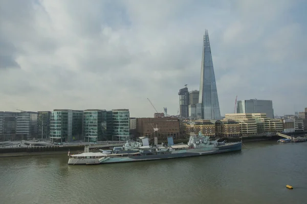 Vista Shard Rio Tamisa Londres Reino Unido — Fotografia de Stock