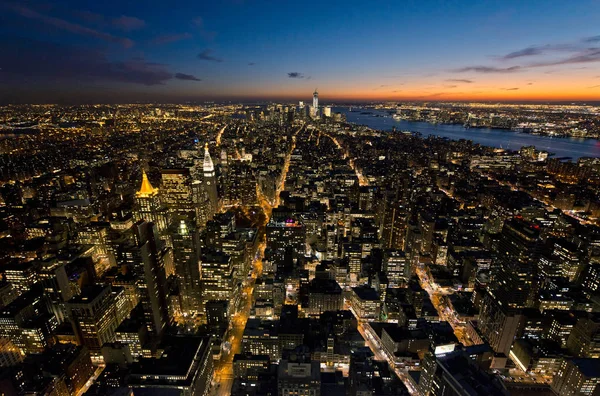 Uitzicht Vanaf Empire State Building Looking Downtown Manhattan New York — Stockfoto