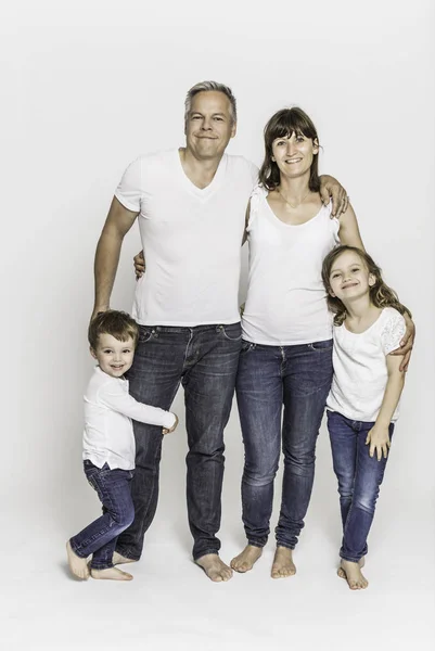 Gruppenporträt Einer Glücklichen Zwei Generationen Familie — Stockfoto