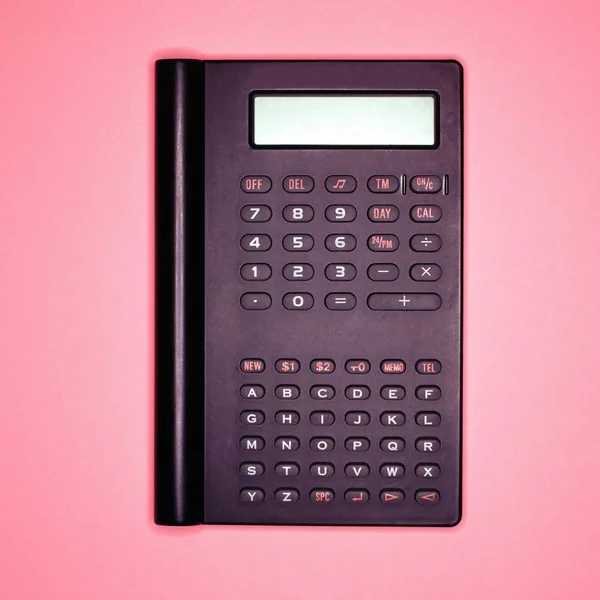 Kalkulátor Elszigetelt Rózsaszín Háttér — Stock Fotó