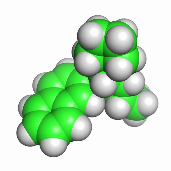 Beyaz Arkaplan Üzerinde Naphyrone Molekülü — Stok fotoğraf