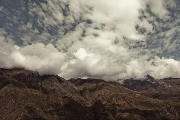 Utsikt Över Moln Berg Ollantaytambo Sacred Valley Peru — Stockfoto