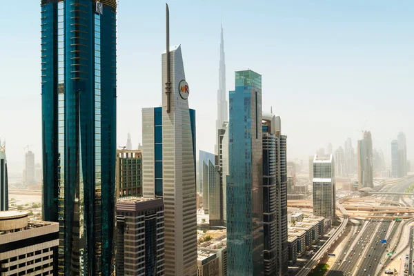 Dubai Skyline Emiratos Árabes Unidos Durante Día — Foto de Stock