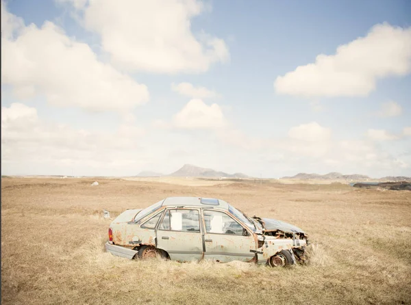Landschaft Mit Rostigen Verlassenen Autos Insel Südukraine Schottland Großbritannien — Stockfoto