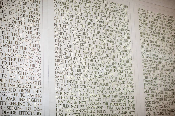 Inscription Lincoln Memorial Washington Usa — Stock Photo, Image