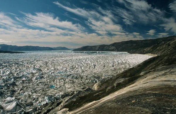 Indragande Platåglaciär Grönland — Stockfoto