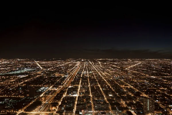 城市夜景 芝加哥 伊利诺伊州 乌萨州 — 图库照片