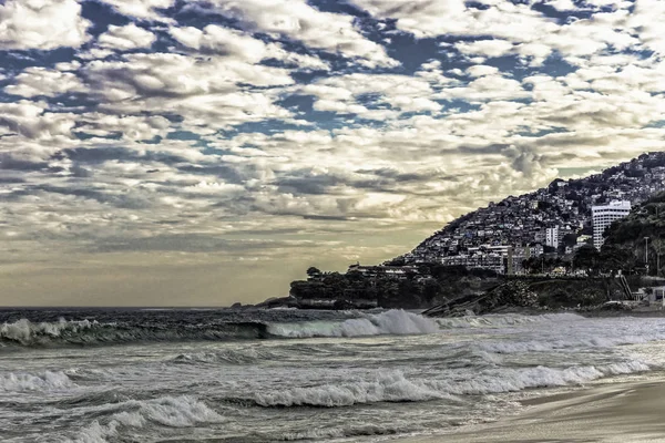 Blick Auf Strand Und Meereswellen Ipanema Rio Janeiro Brasilien — Stockfoto