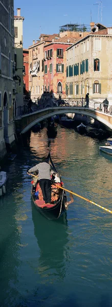 People Riding Gondola Venice — Stock Photo, Image