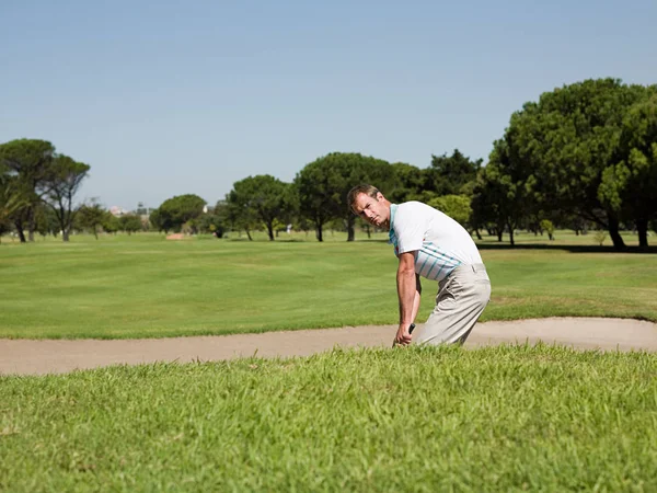Golf Man Vast Bunker — Stockfoto
