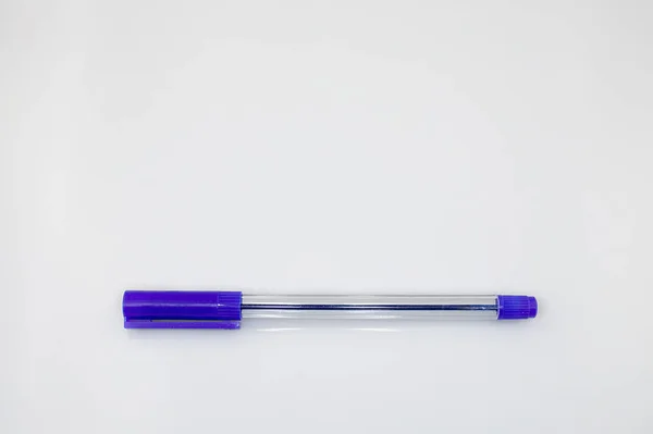 Blue Ballpoint Pen Isolated White Background — Stock Photo, Image