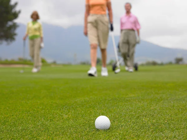 Golfers Στο Πράσινο Πεδίο — Φωτογραφία Αρχείου