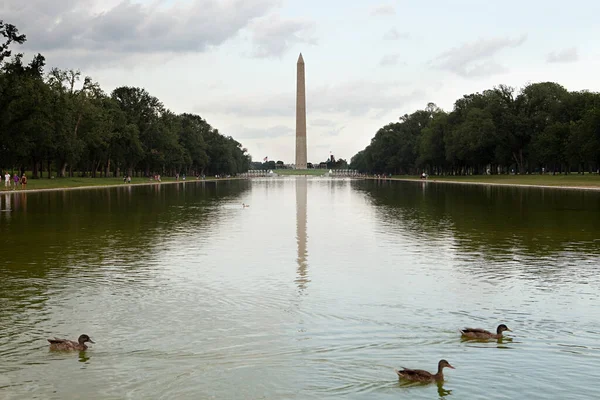 Washington Monument Och Reflekterande Pool Washington Usa — Stockfoto