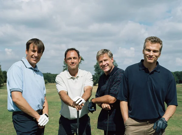 Vista Posteriore Quattro Golfisti — Foto Stock