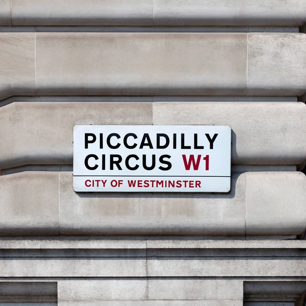 Piccadilly Circus Sign Londyn Wielka Brytania — Zdjęcie stockowe