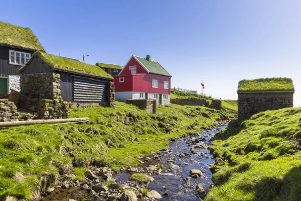 Будинки Мікіни Фарерські Острови Данія — стокове фото