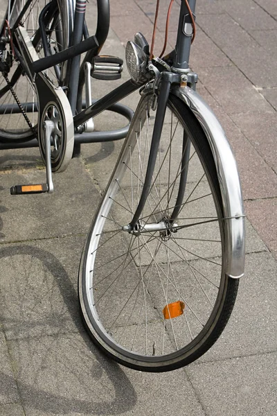 Bicycle with bent wheel — 스톡 사진