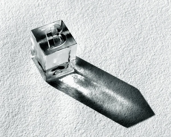 Скляний Куб Ізольований Білому Тлі — стокове фото