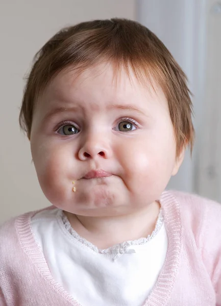 Edad Caucásica Bebé Bebé Que Come — Foto de Stock