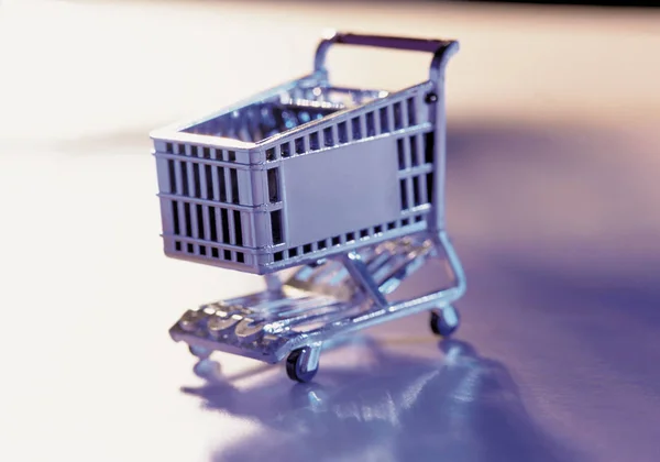 Shopping Trolley Isolated White Background — Stock Photo, Image