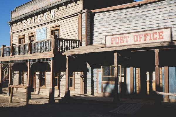 Edifícios Salões Correios Cenário Filmes Wild West Fort Bravo Tabernas — Fotografia de Stock