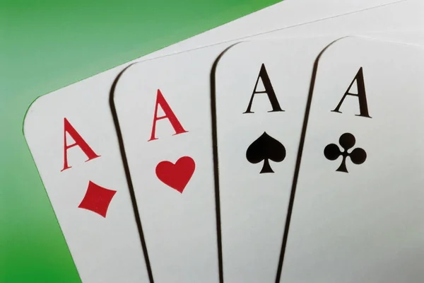 Aces Isolated Green Background — Stock Photo, Image