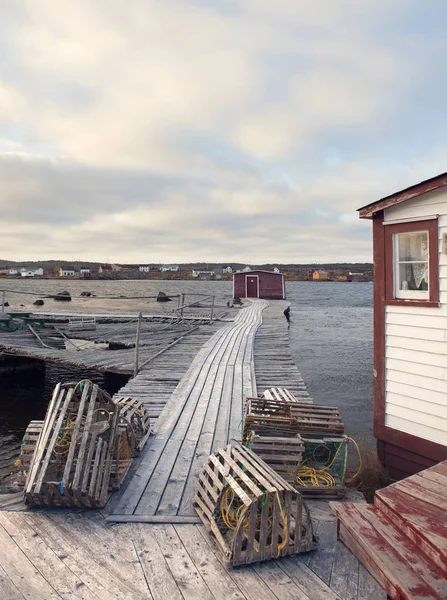 Huts by ocean, Fogo Island, Új-Fundland, Kanada — Stock Fotó