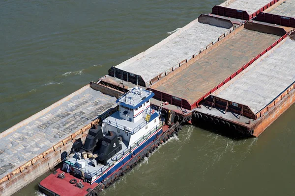 Tugboat Barges Top View — Stock Photo, Image