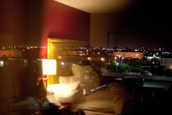 Hotelkamer Bij Nacht — Stockfoto