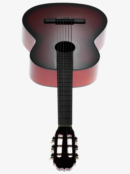 Guitarra Acústica Isolada Sobre Fundo Branco — Fotografia de Stock