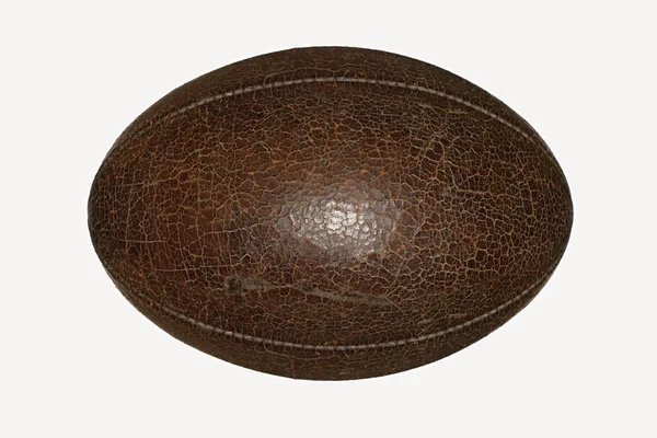 Alter Rugby Ball Isoliert Auf Weißem Hintergrund — Stockfoto