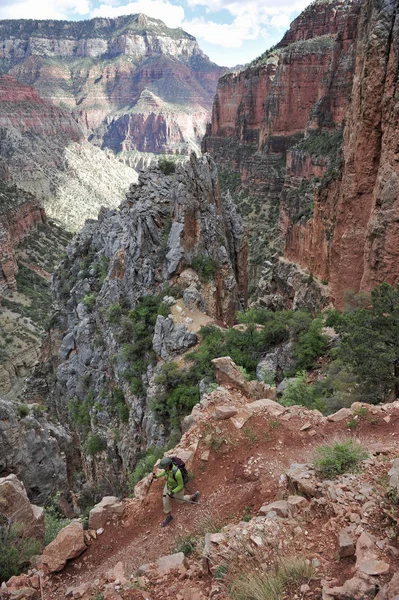 Backpacker Wanderin Grand Canyon Flagstaff Arizona Usa — Stockfoto