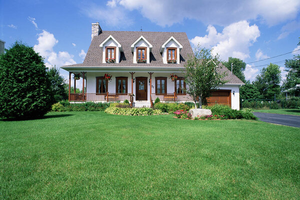 Lawn and large house view