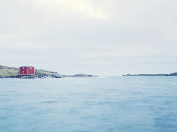Cabanas Por Oceano Ilha Fogo Terra Nova Canadá — Fotografia de Stock