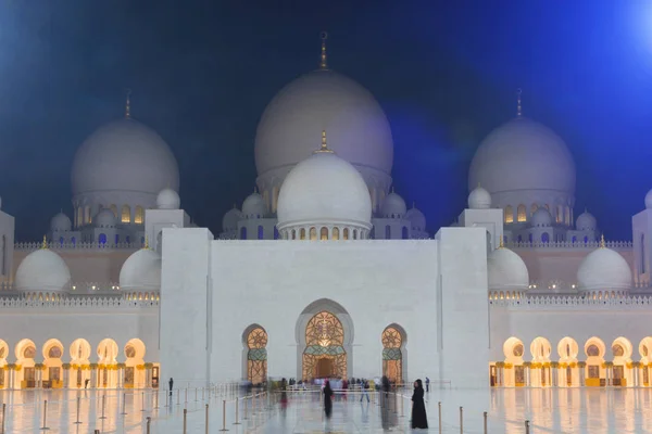 Sheikh Zayed Mesquita Noite Abu Dhabi Emirados Árabes Unidos — Fotografia de Stock