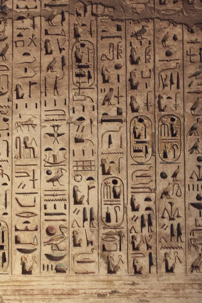 Hieroglyphics Carved Stone Luxor Egypt — 스톡 사진