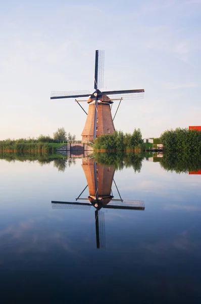 Molinos Viento Tradicionales Kinderdijk Cerca Amsterdam Países Bajos — Foto de Stock