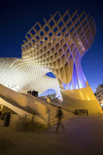 Metropol Parasol Dusk Seville Spain — 스톡 사진