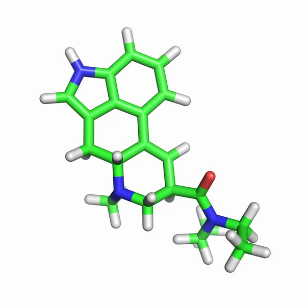 Beyaz Arkaplanda Lsd Molekülü Izole Edildi — Stok fotoğraf