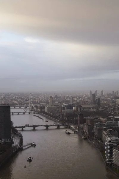 Vue Aérienne Tamise Des Ponts Londres Royaume Uni — Photo