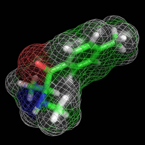 Мепедронна Молекула Чорному Тлі — стокове фото