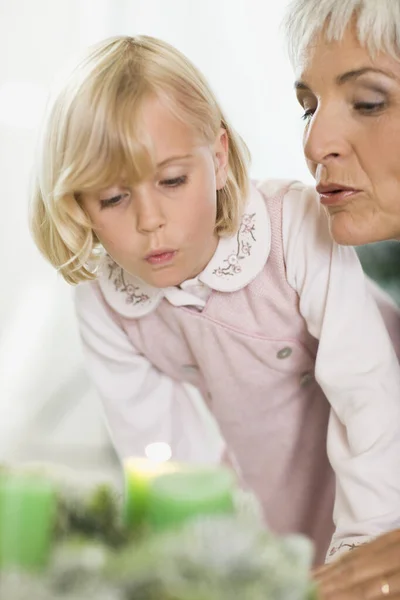 Woman Girl Candle — Stock Photo, Image