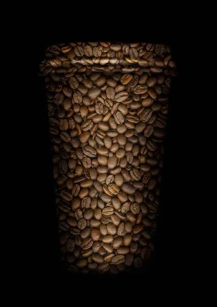 Szemes Kávé Csésze Alakú — Stock Fotó