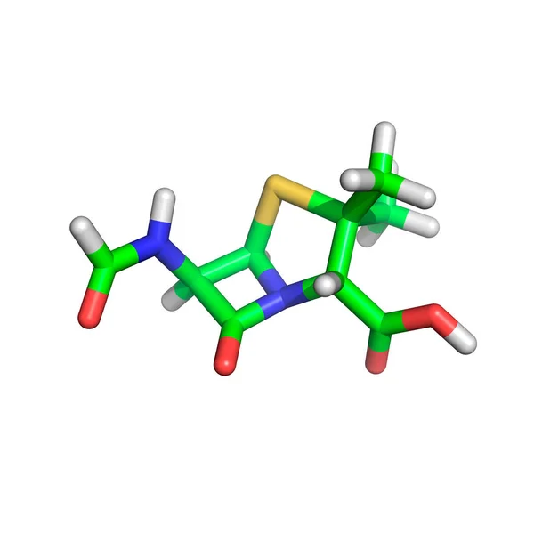Penicillin Molekula Fehér Háttér Felett — Stock Fotó