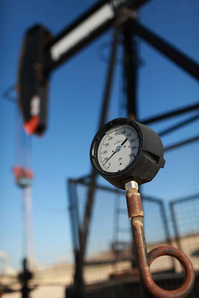 Primer Plano Del Medidor Bomba Aceite — Foto de Stock