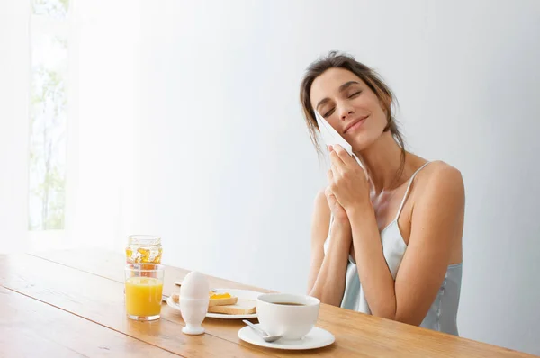 stock image woman with a comforting letter