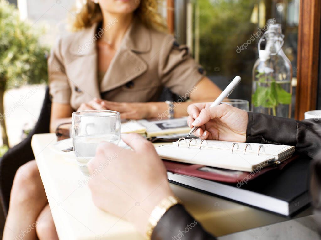 Two women at a restaurant