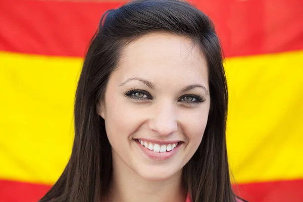 Fiatal Spanyol Zászló — Stock Fotó