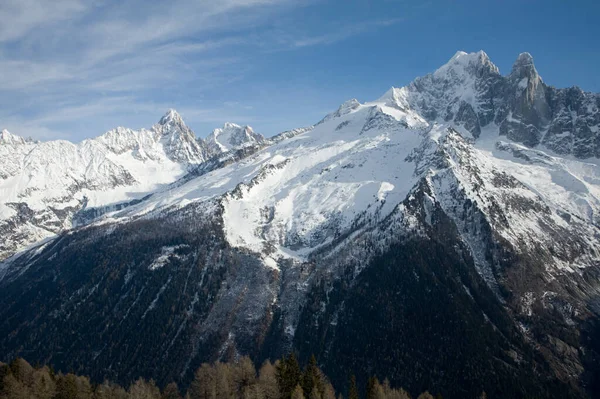 Mont Blanc Täckt Med Snö — Stockfoto