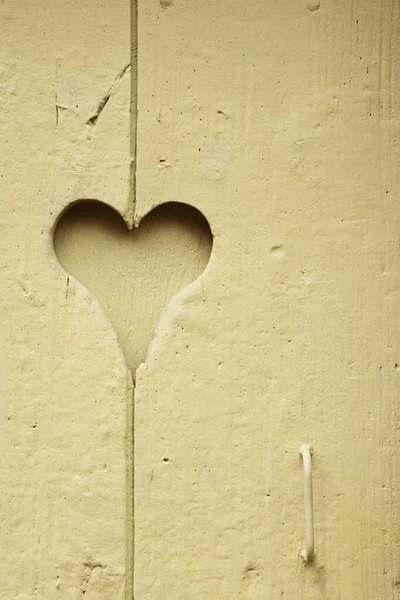 Heart shape in door — 스톡 사진